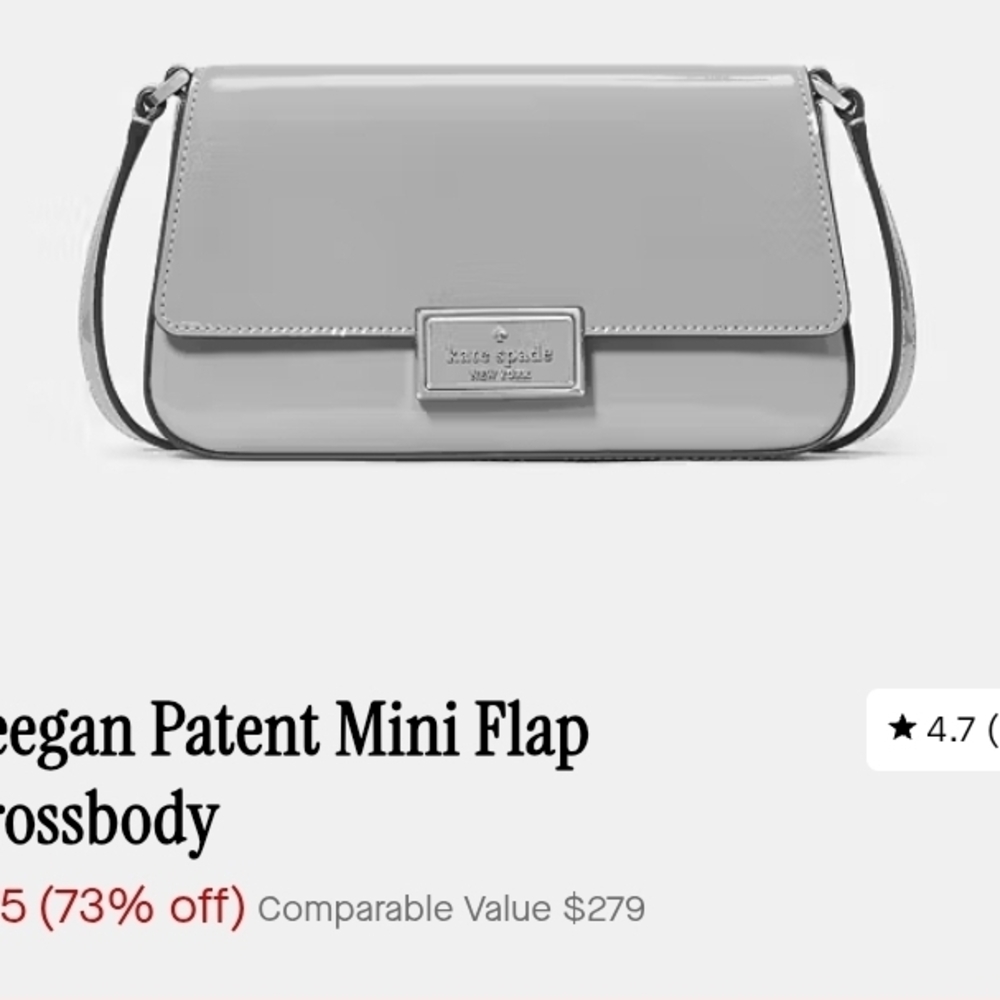 Kate Spade Silver Patent Mini Flap Crossbody
